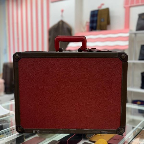 Louis Vuitton 硬箱 紅皮革旅行箱 