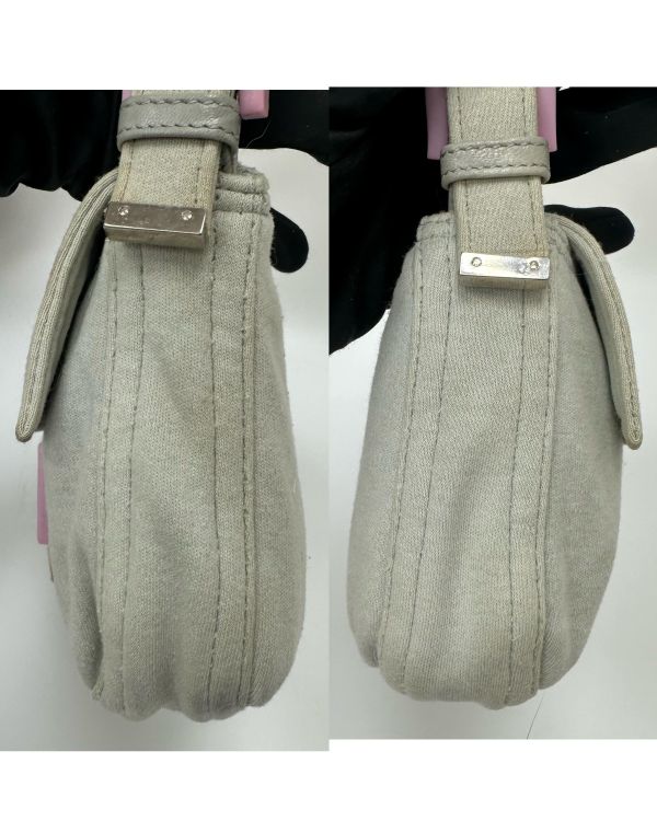 Fendi Baguette 淡灰色布面肩背包 