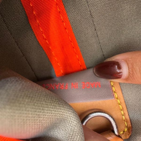 Louis Vuitton Damier geant vintage 螢光橘線條縮口水桶包 