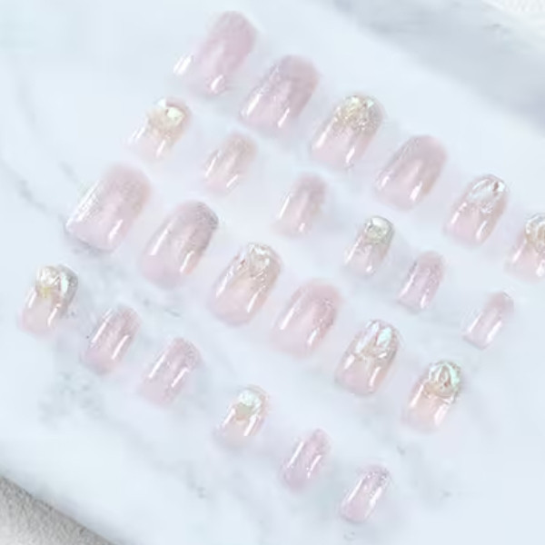 銀蔥爆閃晶體亮面×穿戴式手指甲片×二十四入 銀蔥指甲片、穿戴式指甲片、假指甲、亮面指甲片、24入、美甲、派對美甲、拍照美甲、婚禮美甲、閃亮指甲、韓系美甲