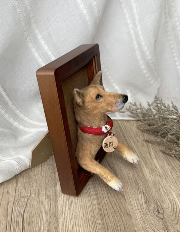 客製化擬真鋪毛羊毛氈相框 羊毛氈,客製,寵物客製化,羊毛氈手作,寵物羊毛氈,貓,擬真,鋪毛,客製毛孩,寵物紀念,羊毛氈紀念