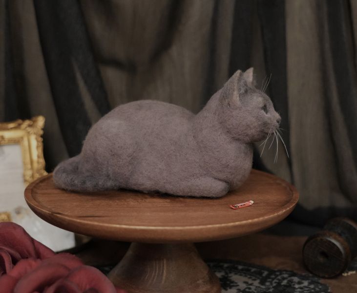 客製化擬真鋪毛短毛貓咪羊毛氈 羊毛氈,客製,寵物客製化,羊毛氈手作,寵物羊毛氈,貓,擬真,鋪毛,客製毛孩,寵物紀念,羊毛氈紀念