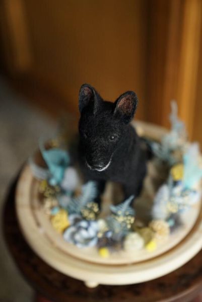 羊毛氈玻璃花盅 羊毛氈,客製,寵物客製化,羊毛氈手作,寵物羊毛氈,相框,玻璃花盅,擬真,客製毛孩,寵物紀念,羊毛氈紀念