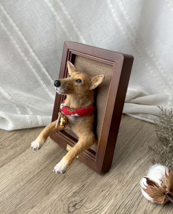 客製化擬真鋪毛羊毛氈相框 羊毛氈,客製,寵物客製化,羊毛氈手作,寵物羊毛氈,貓,擬真,鋪毛,客製毛孩,寵物紀念,羊毛氈紀念