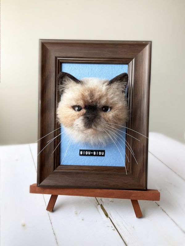 客製化擬真植毛羊毛氈相框 羊毛氈,客製,寵物客製化,羊毛氈手作,寵物羊毛氈,貓,擬真,植毛,客製毛孩,寵物紀念,羊毛氈紀念,羊毛氈相框