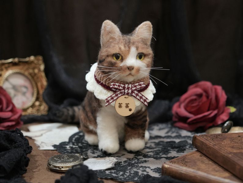 羊毛氈小物配件 羊毛氈,客製,寵物客製化,羊毛氈手作,寵物羊毛氈,相框,玻璃花盅,擬真,客製毛孩,寵物紀念,羊毛氈紀念
