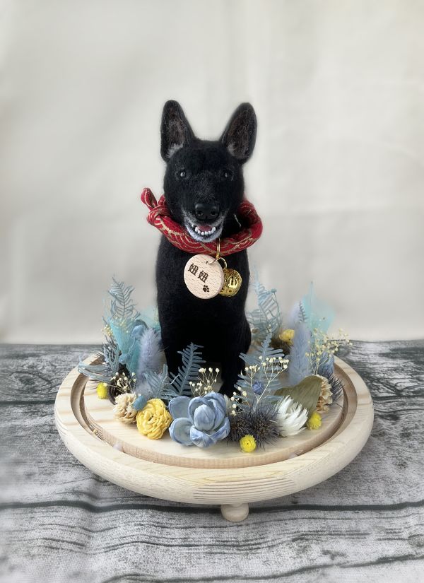 羊毛氈玻璃花盅 羊毛氈,客製,寵物客製化,羊毛氈手作,寵物羊毛氈,相框,玻璃花盅,擬真,客製毛孩,寵物紀念,羊毛氈紀念