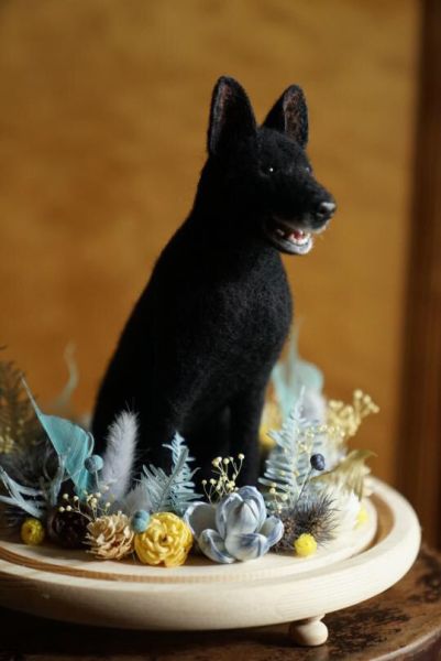 羊毛氈玻璃花盅 羊毛氈,客製,寵物客製化,羊毛氈手作,寵物羊毛氈,相框,玻璃花盅,擬真,客製毛孩,寵物紀念,羊毛氈紀念