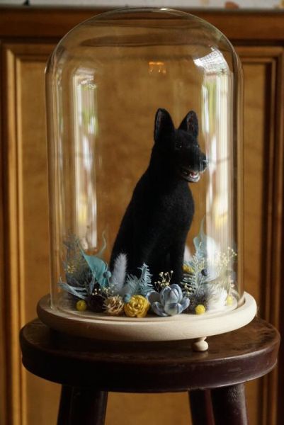 羊毛氈玻璃花盅 羊毛氈,客製,寵物客製化,羊毛氈手作,寵物羊毛氈,相框,玻璃花盅,擬真,客製毛孩,寵物紀念,羊毛氈紀念