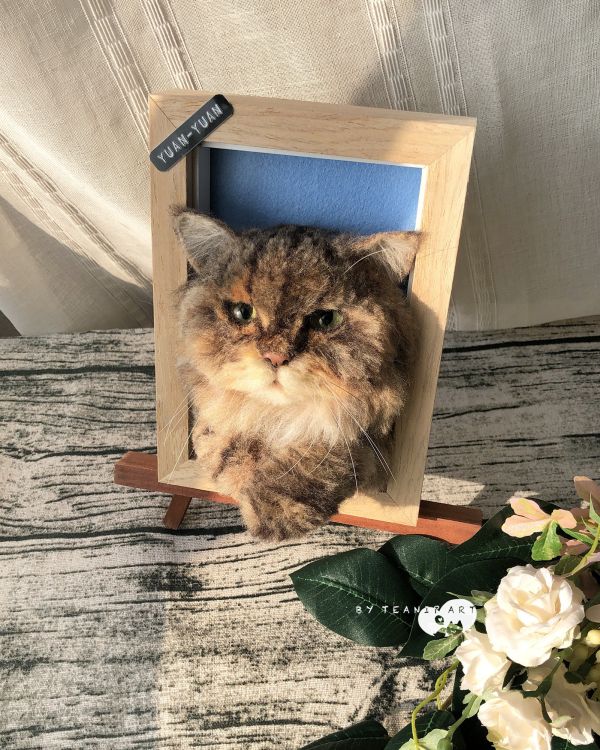 客製化擬真植毛羊毛氈相框 羊毛氈,客製,寵物客製化,羊毛氈手作,寵物羊毛氈,貓,擬真,植毛,客製毛孩,寵物紀念,羊毛氈紀念,羊毛氈相框