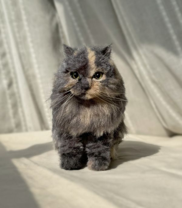 客製化擬真植毛長毛貓咪羊毛氈 羊毛氈,客製,寵物客製化,羊毛氈手作,寵物羊毛氈,貓,擬真,植毛,客製毛孩,寵物紀念,羊毛氈紀念