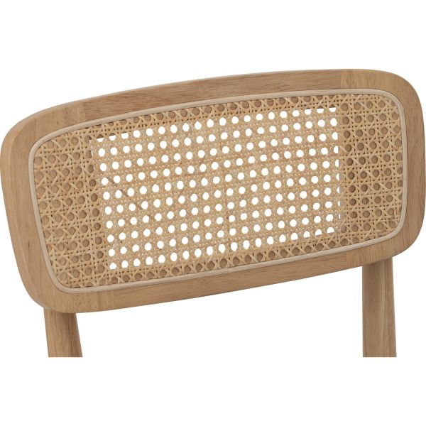 亞蘿復古藤編布面餐椅-原木+薄荷灰【兩張一箱】*需自行組裝* 