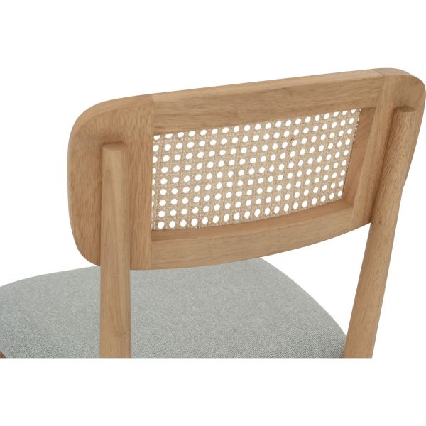 亞蘿復古藤編布面餐椅-原木+薄荷灰【兩張一箱】*需自行組裝* 