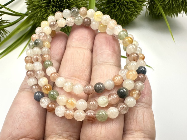 貓眼彩兔毛水晶手鍊 