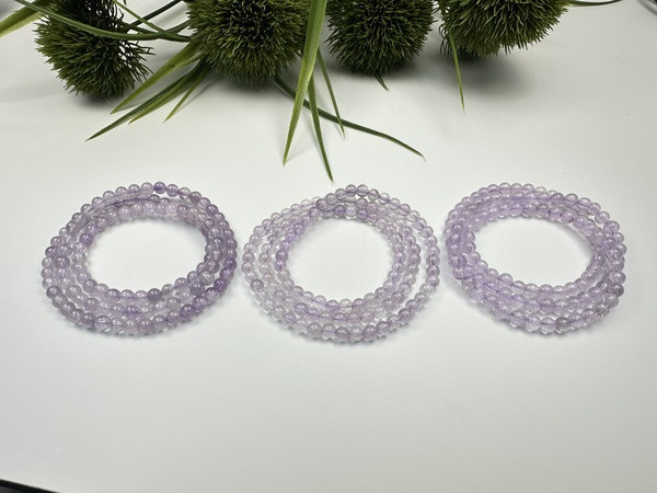 薰衣紫草水晶三圈手鍊 