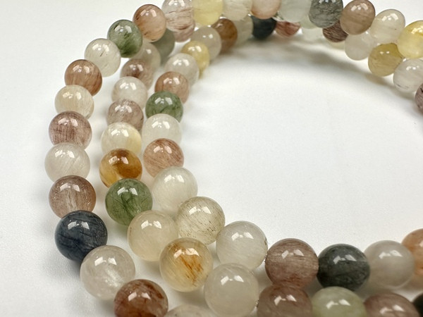 貓眼彩兔毛水晶手鍊 