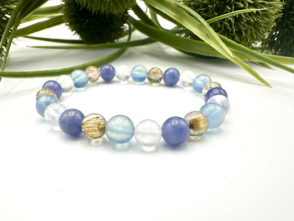 鈦晶x坦桑石x藍月光x海藍寶 