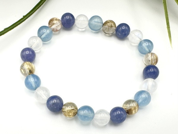 鈦晶x坦桑石x藍月光x海藍寶 