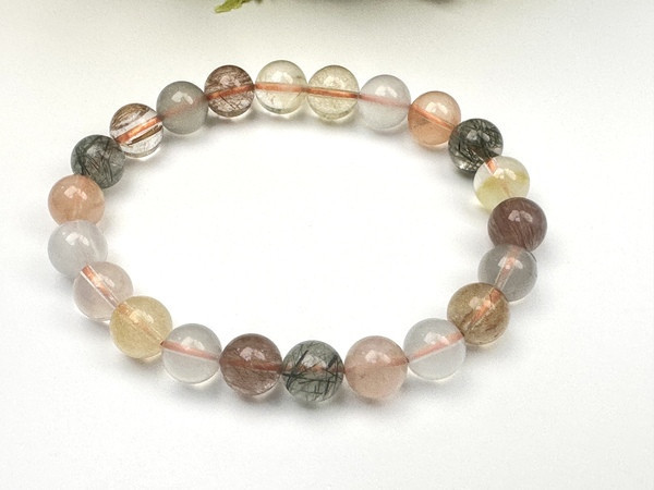 彩兔毛髮晶手鍊 