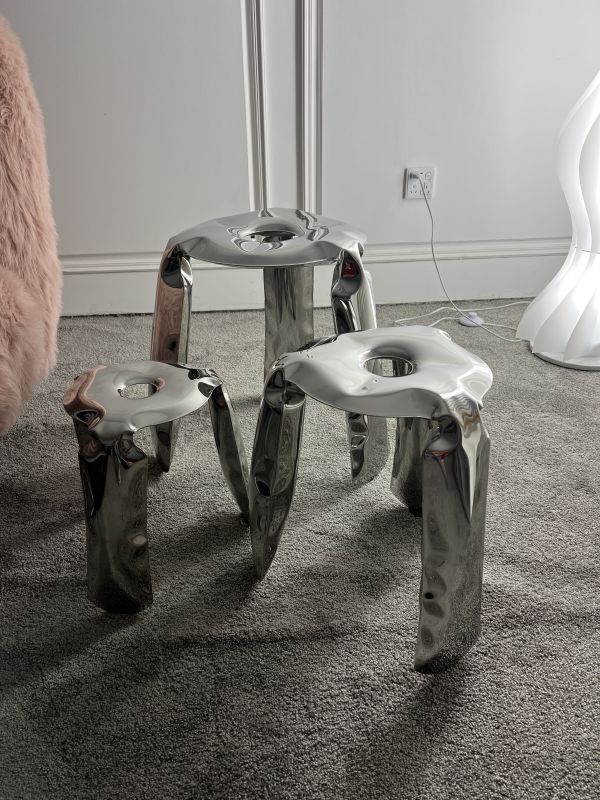 不鏽鋼亮氣球凳 (中) 