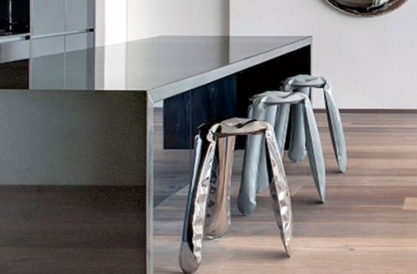 不鏽鋼亮氣球凳 (小) 