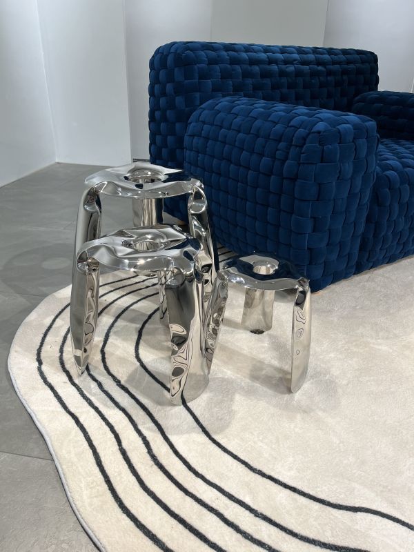 不鏽鋼亮氣球凳 (小) 