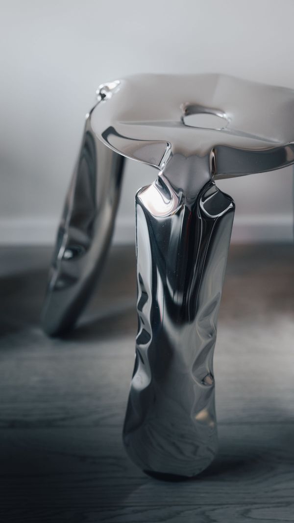 不鏽鋼亮氣球凳 (小) 