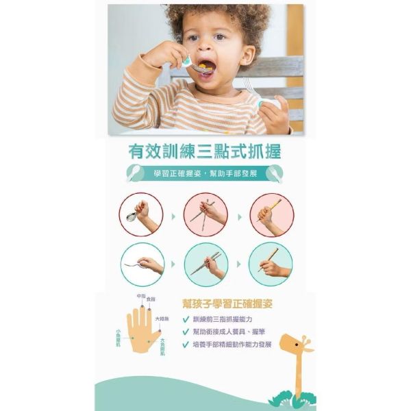 doddl 人體工學嬰兒學習餐具2件組(附攜帶盒) 