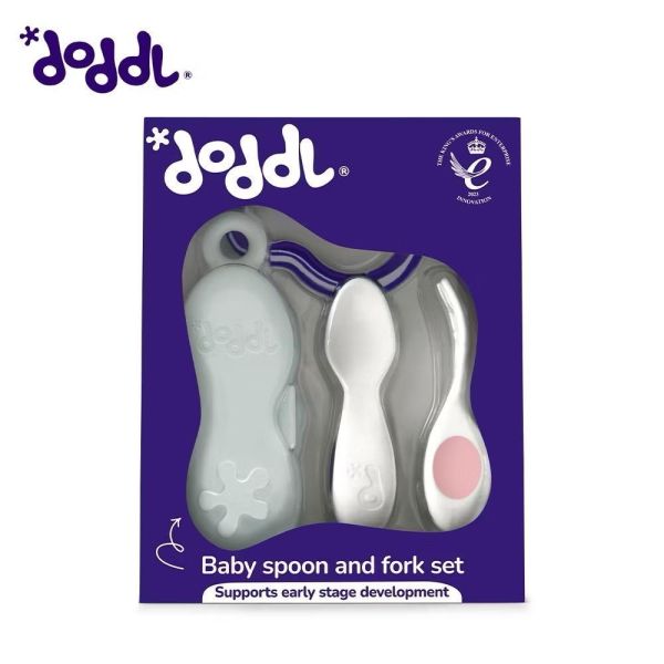 doddl 人體工學嬰兒學習餐具2件組(附攜帶盒) 