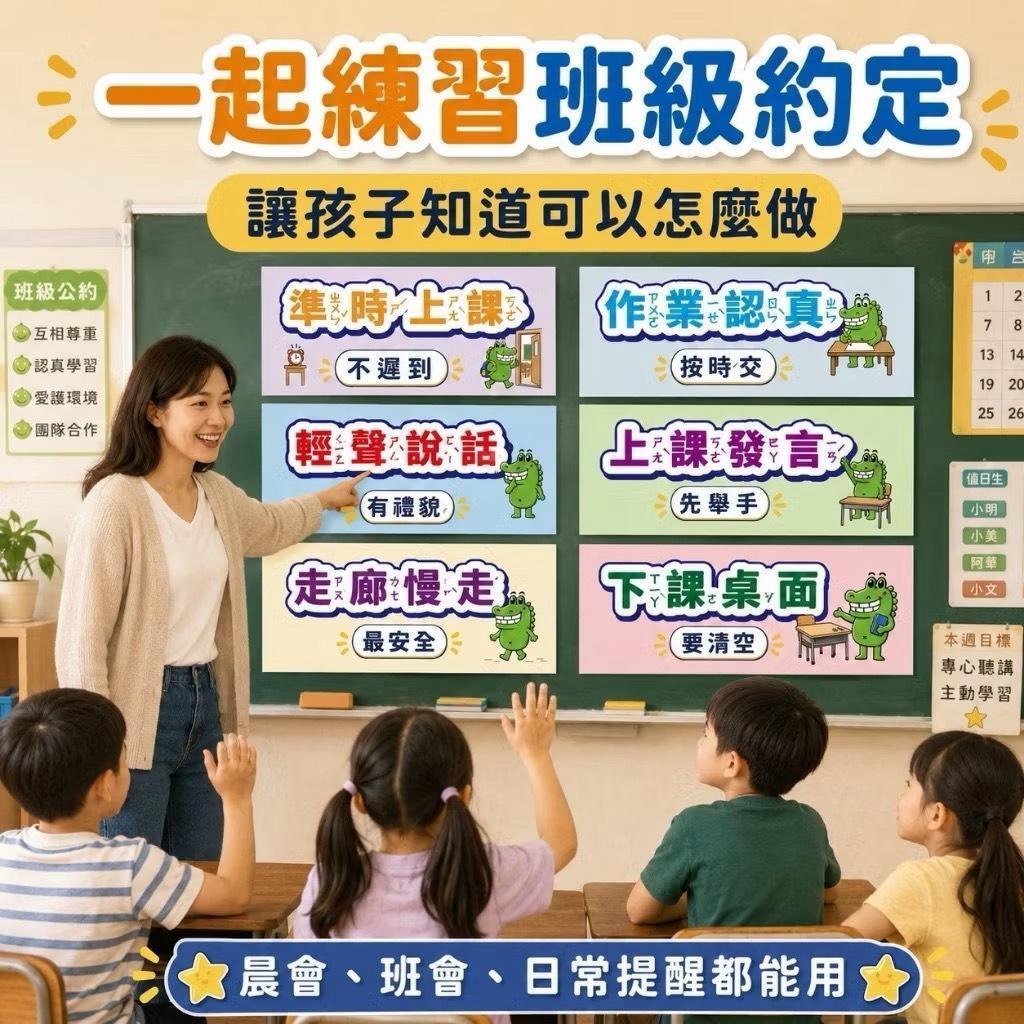 【為老師班級經營加分】第 63 招:開學不慌張!用「正向提醒」輕鬆建立班級常規|原文圖例