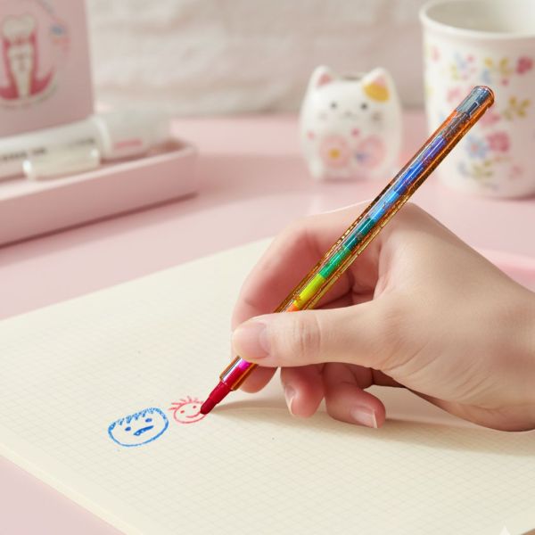 三角可擦拭-彩虹筆著色組 