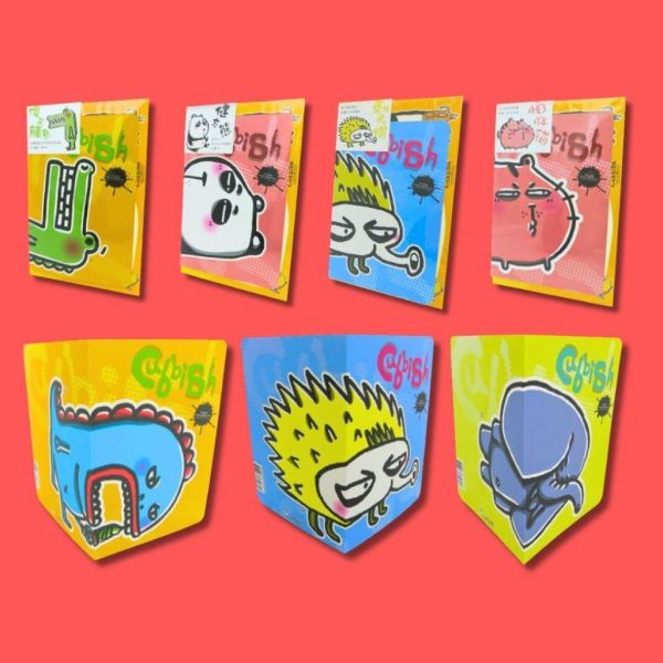 【傻笑鱷魚】動物萬用卡附信封｜大款10.5×14.7・小款7.2×10.5cm｜圖案隨機10入 