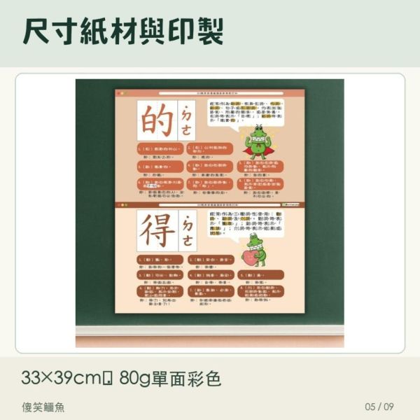 【傻笑鱷魚】易錯字海報｜相似字辨識｜33×39cm｜單款／10款組 
