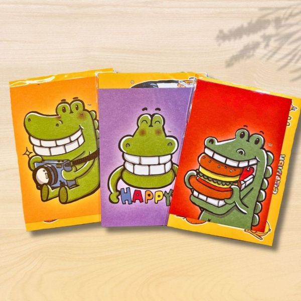 【傻笑鱷魚】動物萬用卡附信封｜大款10.5×14.7・小款7.2×10.5cm｜圖案隨機10入 