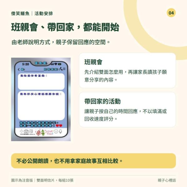 【傻笑鱷魚】親子心裡話雙面明信片｜A6・10張｜注音／無注音｜班親會親子書寫 