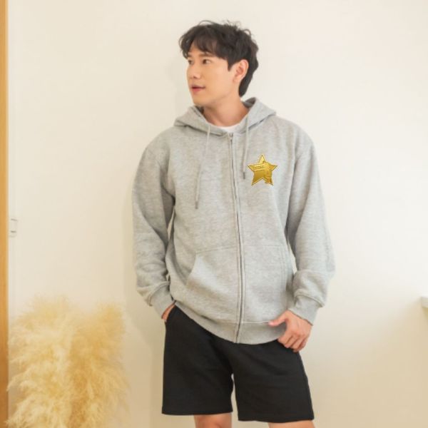【有刷毛連帽拉鍊外套】金徽章款 釣星星款｜TH03｜51106 