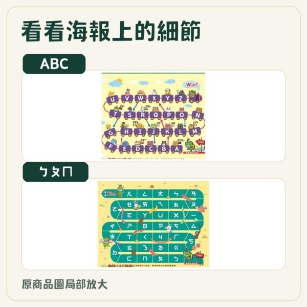【傻笑鱷魚】蛇棋認讀海報33×39cm｜ABC英文／ㄅㄆㄇ注音｜教室語文活動・語文角佈置 