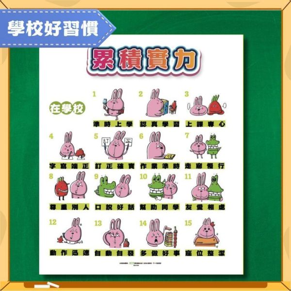 【傻笑鱷魚】正向品格海報33 × 39cm6張｜自信樂觀・人際相處・生活好習慣｜注音／無注音 