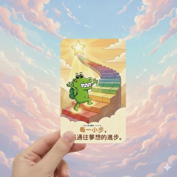 【傻笑鱷魚】雙面努力勵志明信片8款｜14×9cm學生鼓勵卡・教師回饋卡｜注音／無注音｜班級經營 