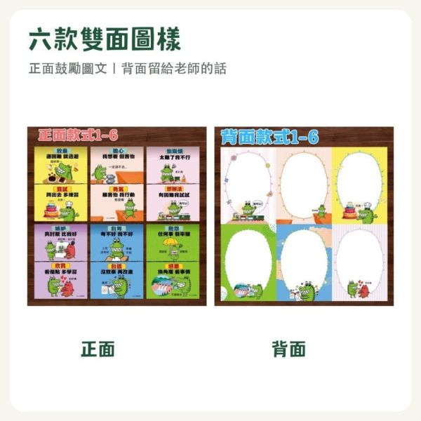 【傻笑鱷魚】教師鼓勵明信片A6｜6款雙面留言卡｜12張／30張＋海報2張／海報2張｜學生祝福卡 
