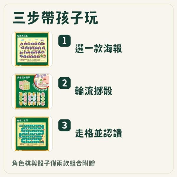 【傻笑鱷魚】蛇棋認讀海報33×39cm｜ABC英文／ㄅㄆㄇ注音｜教室語文活動・語文角佈置 