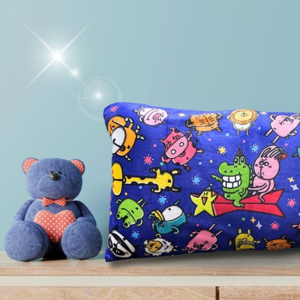 【傻笑鱷魚】動物朋友枕頭套｜45×75cm・水晶超柔布｜不含枕心 