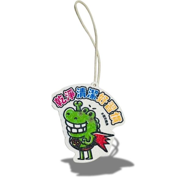 【傻笑鱷魚】鱷魚造型木漿海綿｜10×10cm・遇水膨脹・可吊掛｜1入／3入 