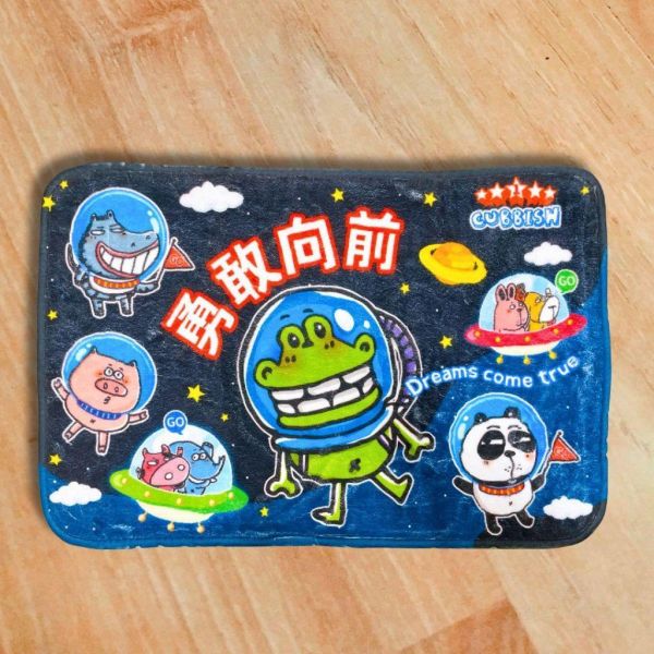 【傻笑鱷魚】法蘭絨地墊｜閱讀角布置・40×60cm｜隨機1入／2入 