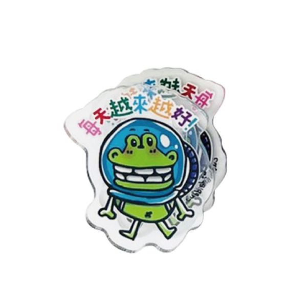【傻笑鱷魚】語錄壓克力夾｜鱷魚說一句話・夾考卷作品或獎狀一起頒｜4×4cm雙面圖文｜隨機5入／10入 