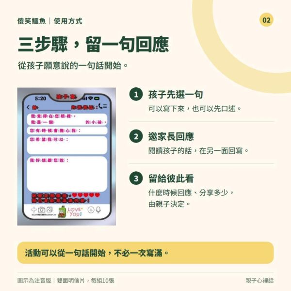 【傻笑鱷魚】親子心裡話雙面明信片｜A6・10張｜注音／無注音｜班親會親子書寫 