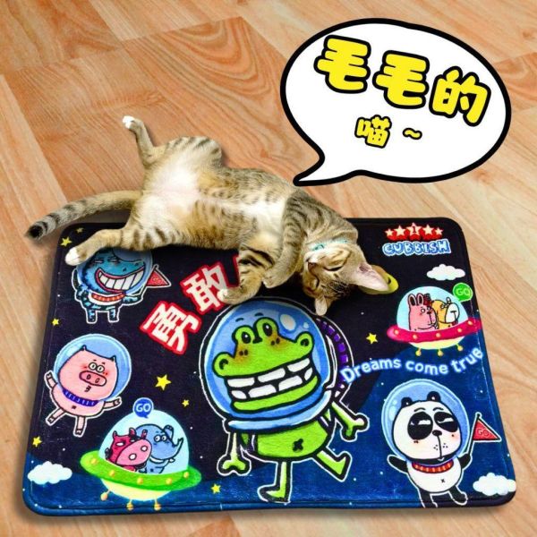 【傻笑鱷魚】法蘭絨地墊｜閱讀角布置・40×60cm｜隨機1入／2入 