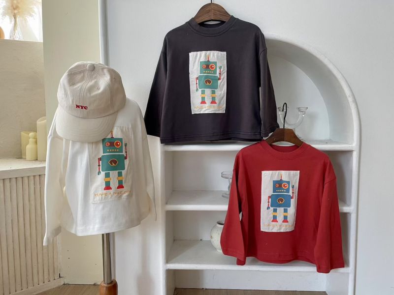 機器人插畫長袖T 