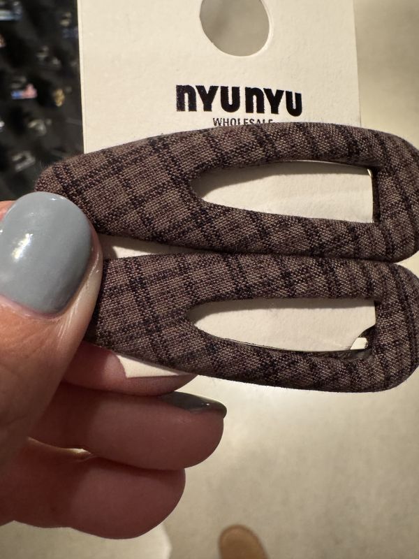 NYUNYU 格紋布面髮夾組（2入） 正韓,真皮,單肩包