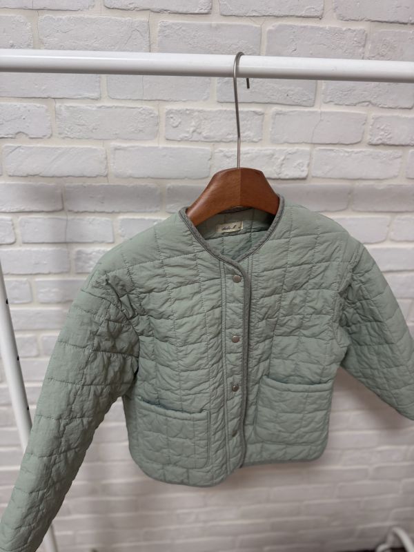 柔霧格紋鋪棉外套 